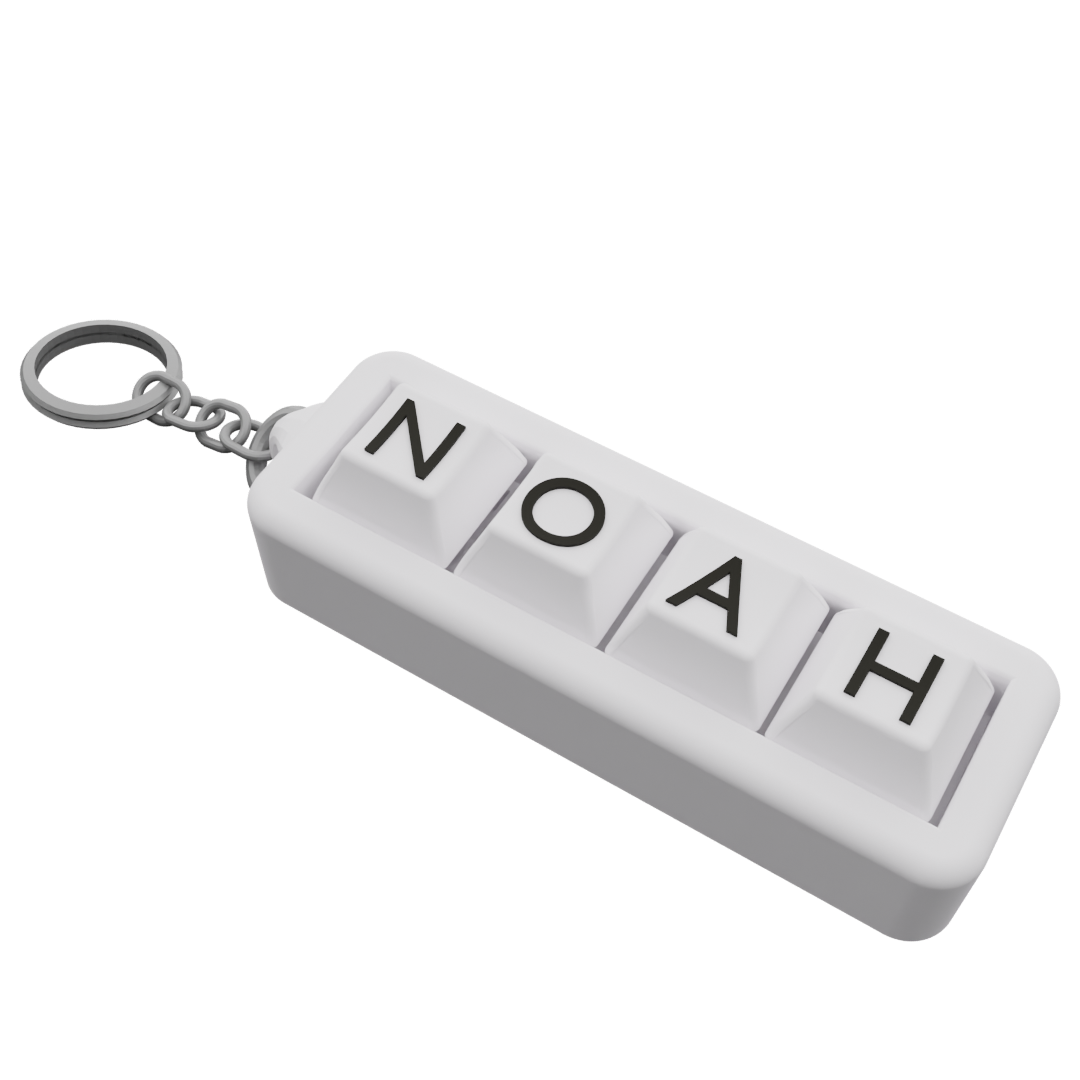 Personalized 4-Key Clicky Keychain – Your Name, Your Color, Your Style