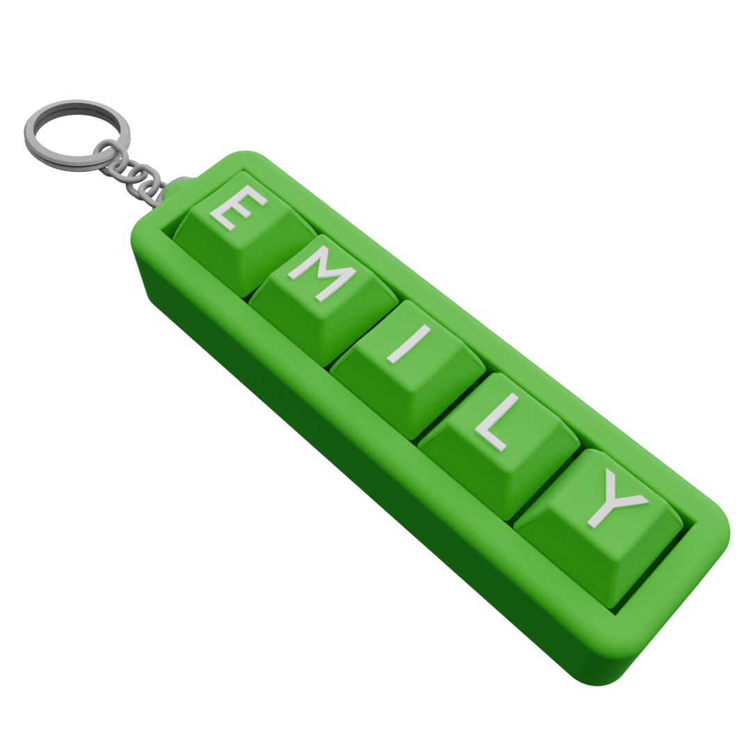 Personalized 5 Key Clicky Keychain – Your Name, Your Color, Your Style