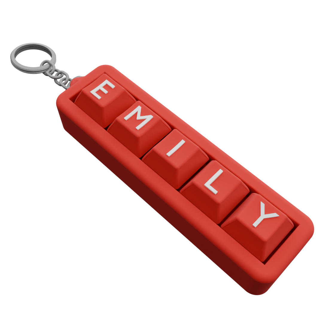 Personalized 5 Key Clicky Keychain – Your Name, Your Color, Your Style