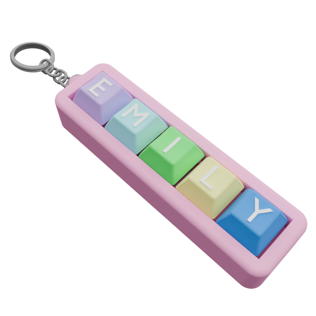 Personalized 5 Key Clicky Keychain – Your Name, Your Color, Your Style