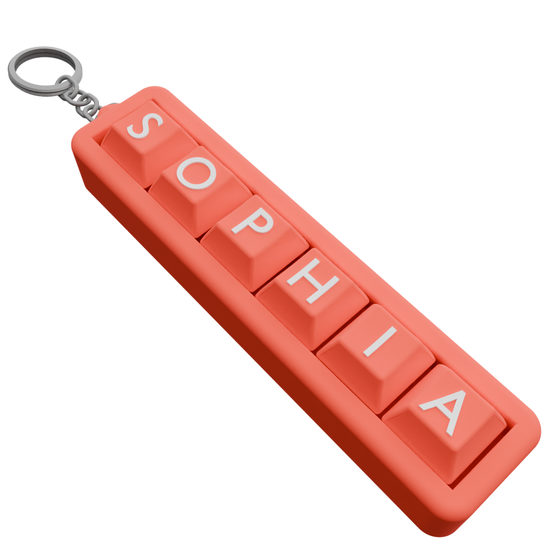 Personalized 6 Key Clicky Keychain – Your Name, Your Color, Your Style