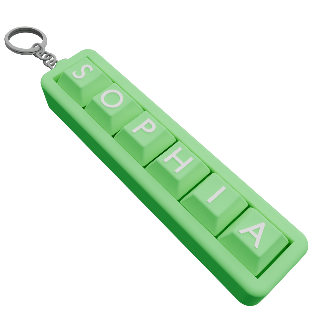 Personalized 6 Key Clicky Keychain – Your Name, Your Color, Your Style