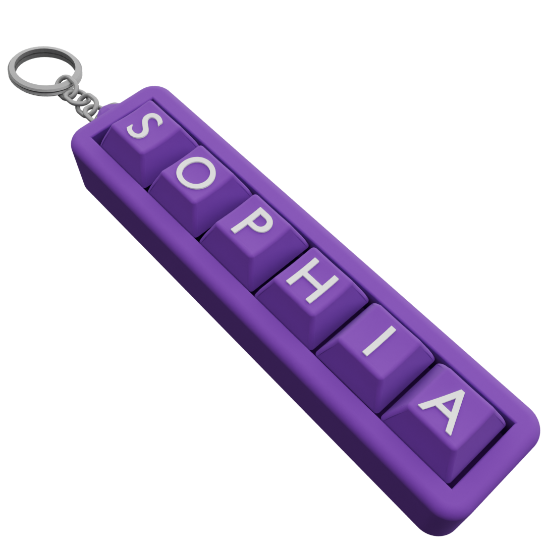 Personalized 6 Key Clicky Keychain – Your Name, Your Color, Your Style