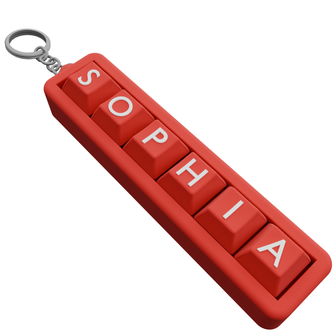 Personalized 6 Key Clicky Keychain – Your Name, Your Color, Your Style