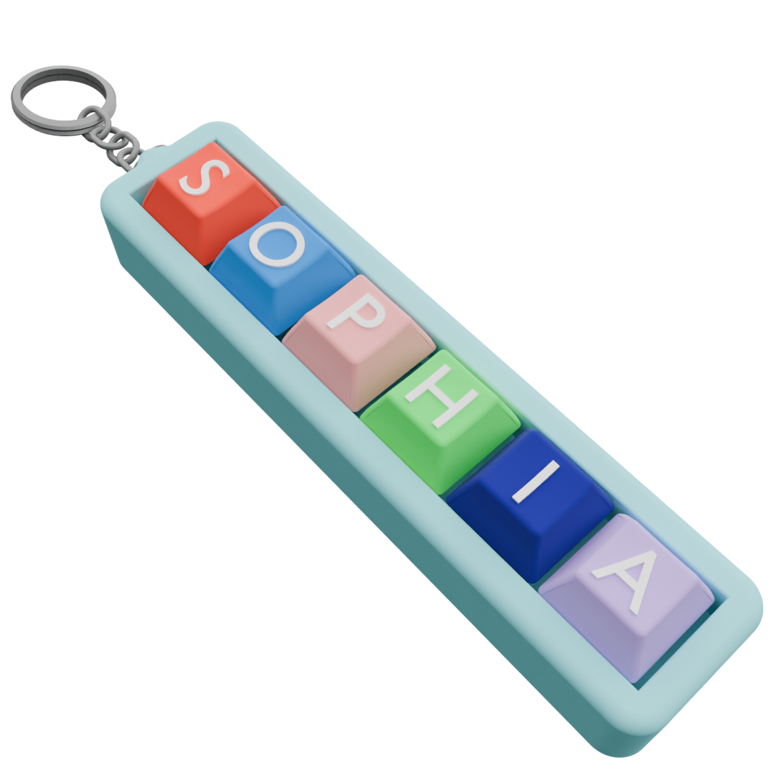 Personalized 6 Key Clicky Keychain – Your Name, Your Color, Your Style
