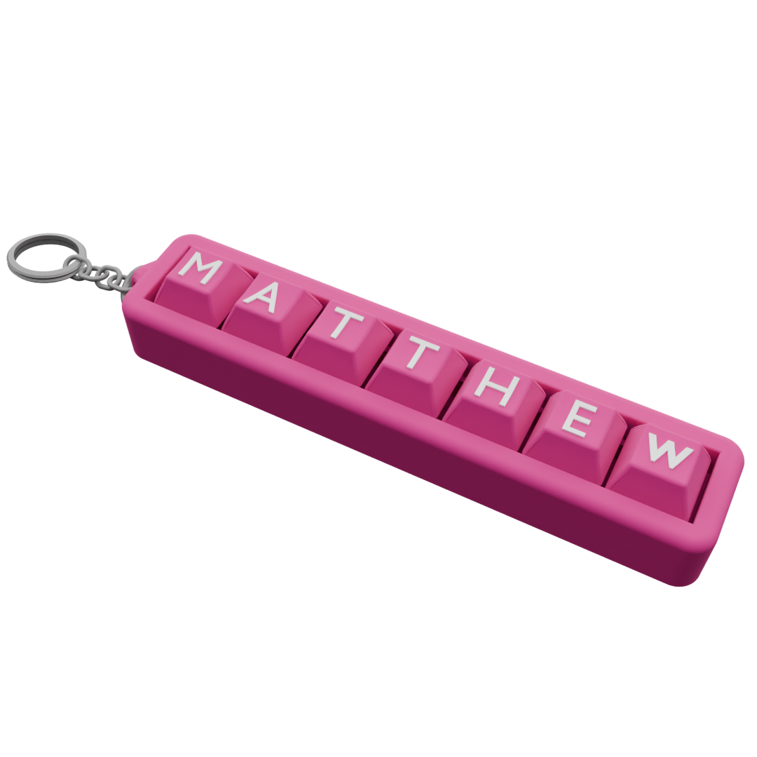 Personalized 7 Key Clicky Keychain – Your Name, Your Color, Your Style