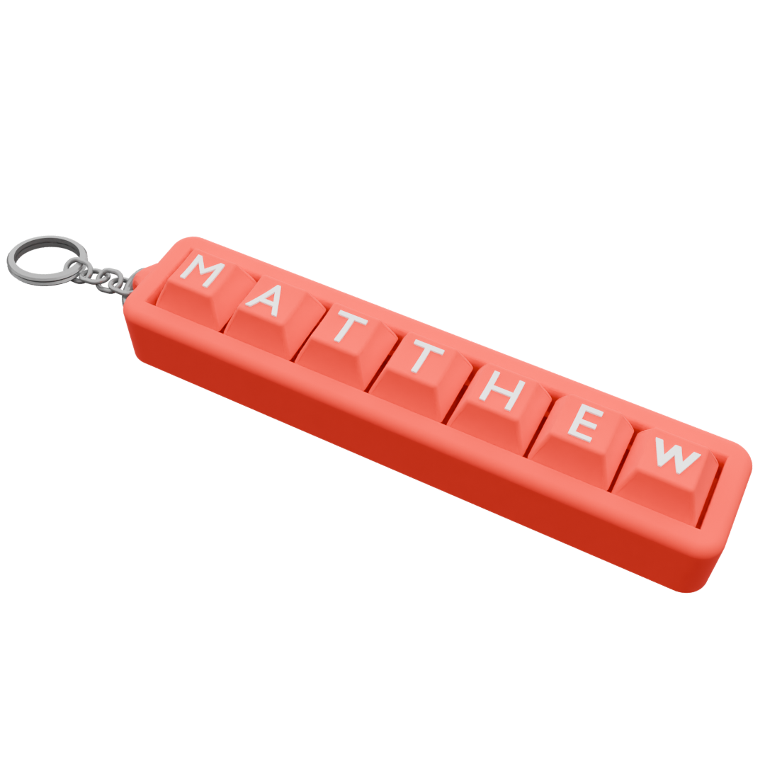 Personalized 7 Key Clicky Keychain – Your Name, Your Color, Your Style