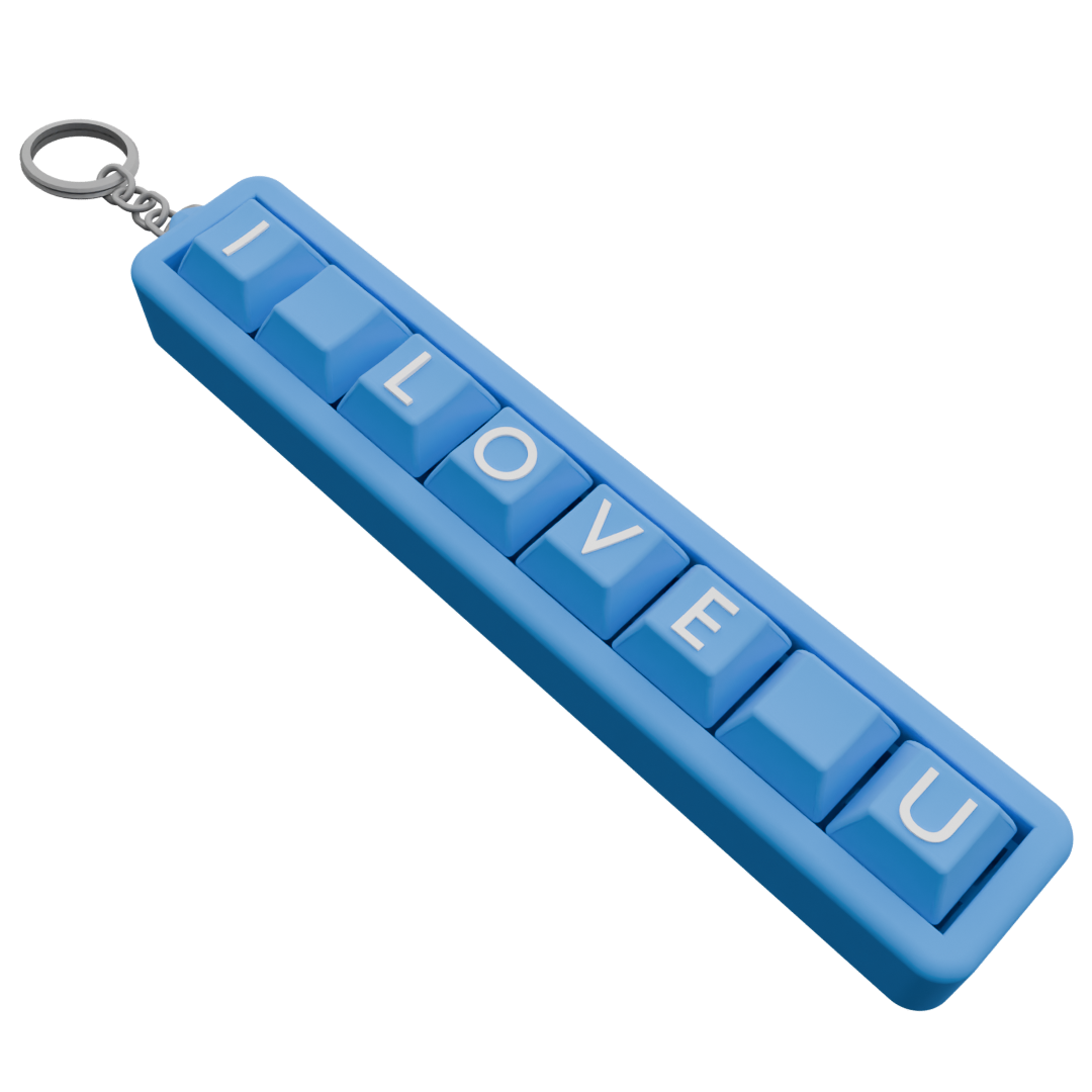 8 Clickable Keys – Personalized Mechanical Keycap Keyring