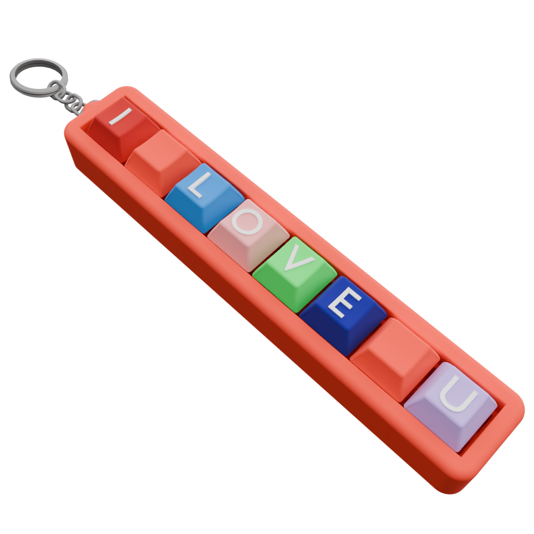 8 Clickable Keys – Personalized Mechanical Keycap Keyring