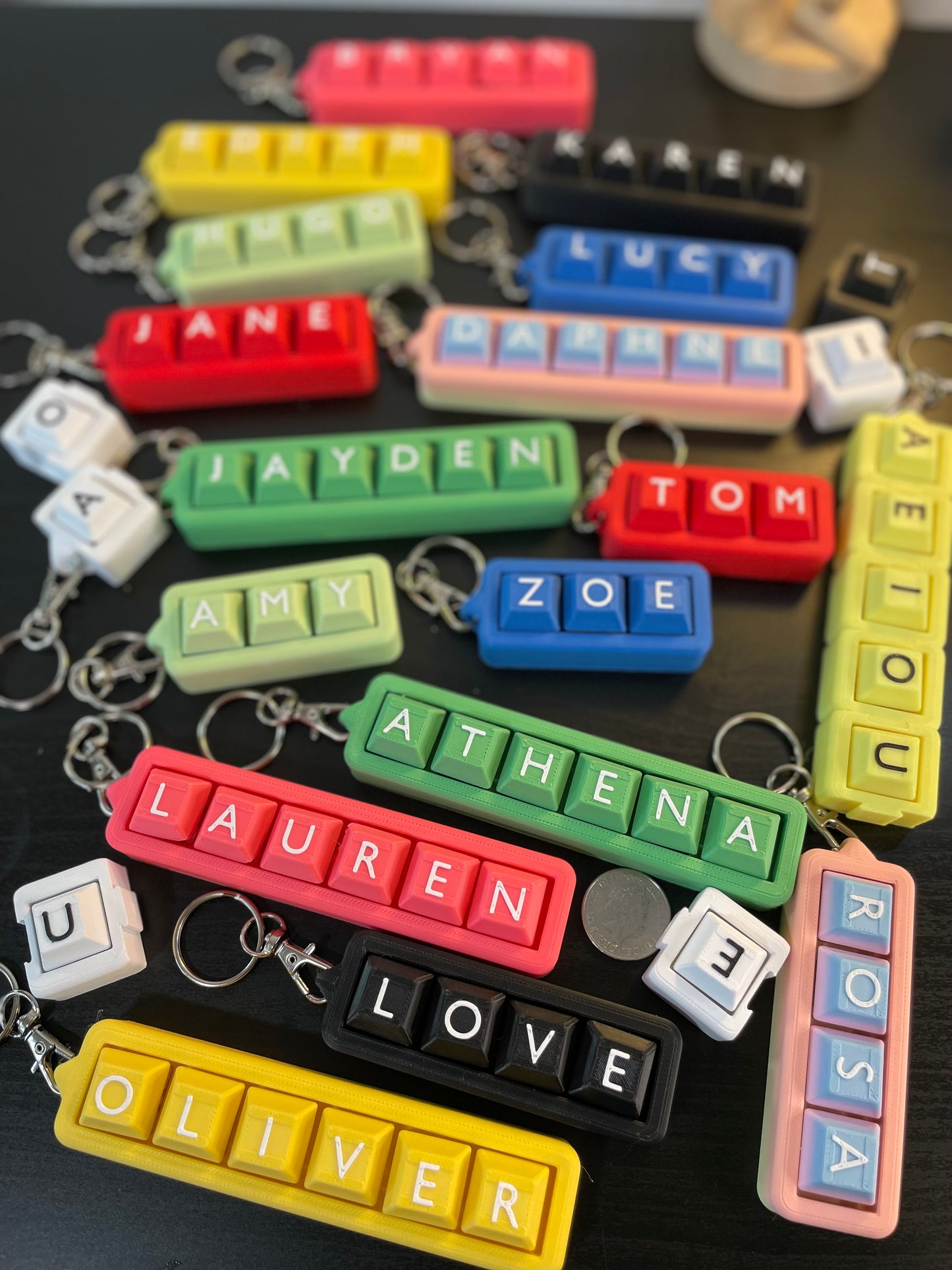 Personalised Clicky Name Keychain